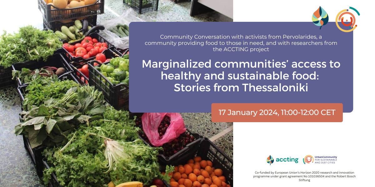 Webinar Invitation: Marginalized communities’ access to healthy and sustainable food: Stories from Thessaloniki